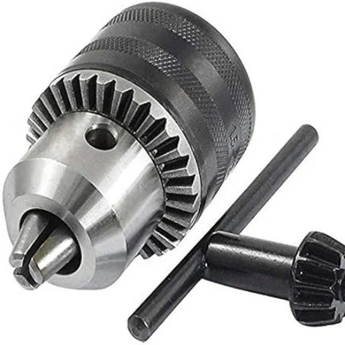 Keyless Drill Chuck - Carbon Steel Grey Durable | Manual Fine Finished Industrial Use