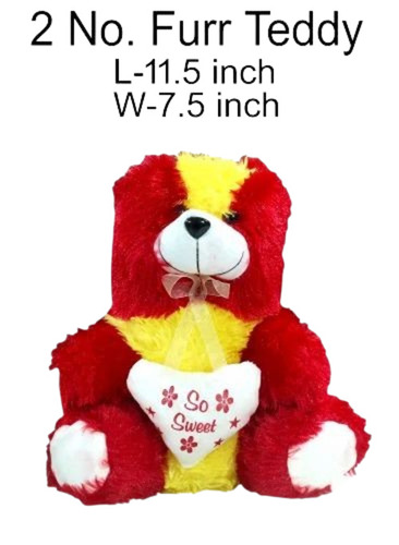Medium Size Red Teddy Bear - Cotton & Super Soft Fabric, 11.5x7.5 Inch, Poly Cotton Filling | Durable, Fine Finished, Eco-Friendly