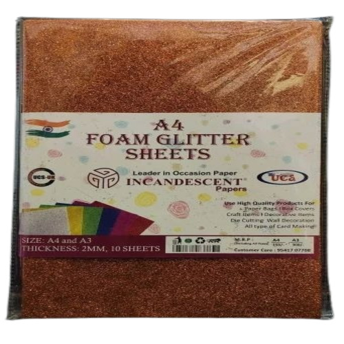 Orange Glitter Foam Sheet