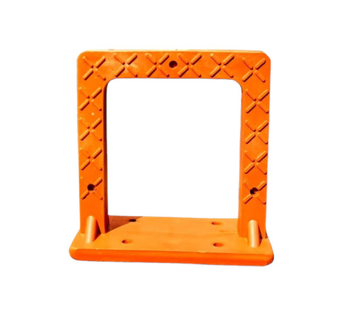 PVC Foot Step - PVC Core TMT Steel, 370x25x263 mm, Orange, Load Capacity 350kg, Smooth Surface, Waterproof, Wear Resistant