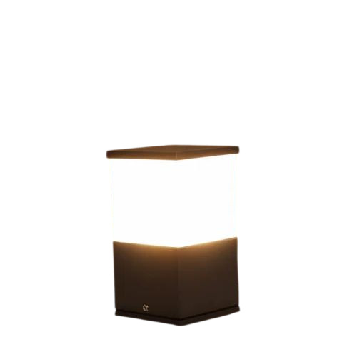 Square Outdoor Gate Light - Metal & Glass, Standard Size, Multiple Colors | 10w Electric, 220v, Single Phase