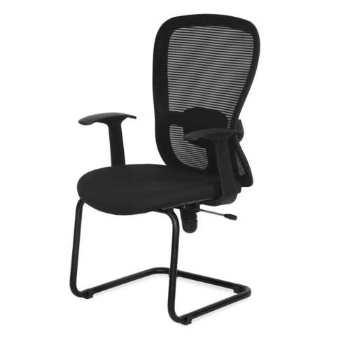Visitor Chair - Standard Size, Black | Durable, Easy To Clean, Eco-Friendly