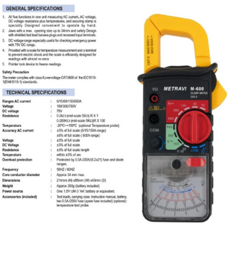 Analouge Clamp Meter, M 600