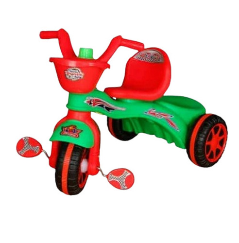 Baby Toy Tricycle - Plastic, Standard Size, Red & Green | Durable, Comfortable, For Ages 2-4 Years