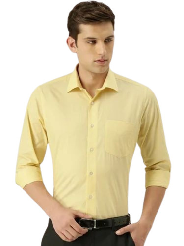Men Stylish Plain Party Wear Shirts - Cotton Full Sleeves Cream | Breathable Anti Wrinkle Quick Dry Comfortable Fit
