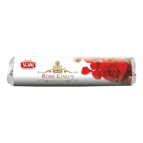 Rose King Incense Brown Sticks - Natural Bamboo 6 Inch, Smooth Surface | Soothing Rose Fragrance, Low Smoke, Relaxing Ambiance
