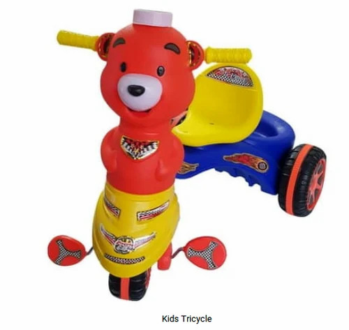 Wa0013 Kids Baby Tricycle - Plastic Standard Size Red & Yellow | Age 2-4 Years Durable Long Lasting