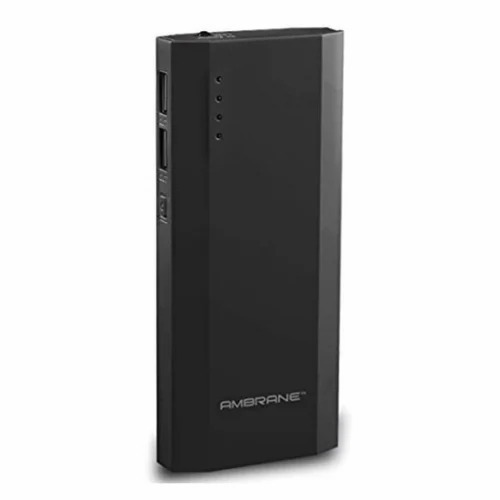 10000mAH Power Bank - Black, 5001-10000mAH Capacity, Dual USB Port, LED Indicator