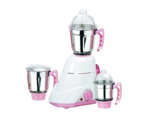 500W Electric Mixer Grinder - Stainless Steel, Pink Silver, 4 Jars, 2 HP Motor, Automatic Shut-Off