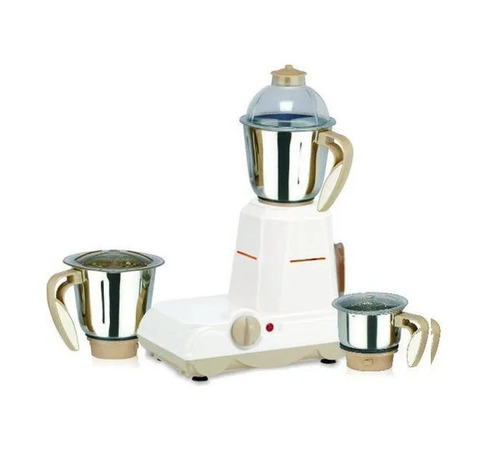650W Eco Electric Mixer Grinder - Metal & Plastic, White-Golden-Silver, 2 HP, Single Phase, 230V, 3 Jars