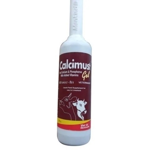 Animal Calcimust Gel - 300mL Bottle Veterinary Liquid | Rapid Calcium Boost Energy Enhancer High Bioavailability