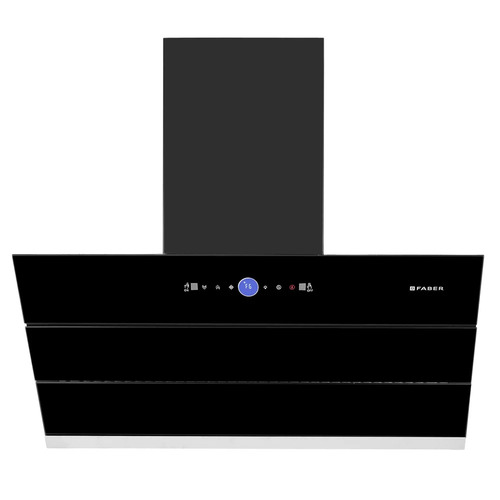 COMET BLDC FL HC BK 90 Auto Clean Kitchen Chimney - Aluminum Matte Black 1500 m3/hr Suction Touch & Gesture Control