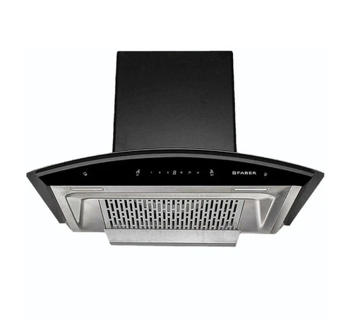 Faber Crest Plus 60 Kitchen Chimney - Metal 90 cm Matte Black | Touch Control 1200 m3/hr Suction Baffle Filter Wall Mounted