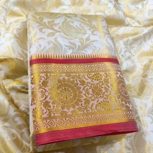 Ladies Designer Sarees - Silk Various Sizes Cream | Elegant Design Quick Dry Comfortable Fit