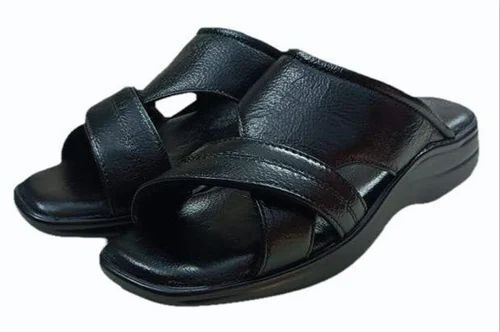 Men Black Leather Sandal