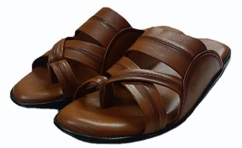 Men Dark Brown Leather Sandal