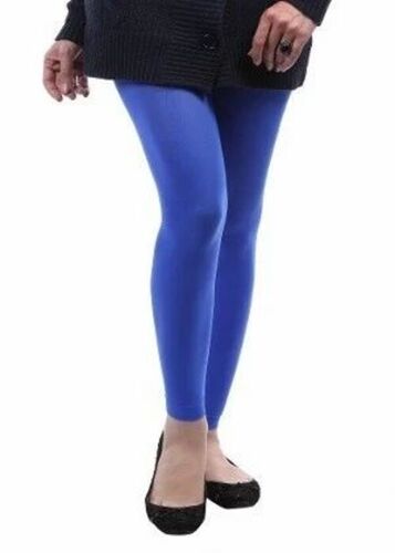 Plain Girls Legging - Cotton, Full Sleeves, Blue | Breathable, Anti UV, Quick Dry, Comfortable Fit