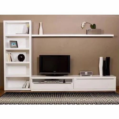 White Wooden Tv Unit