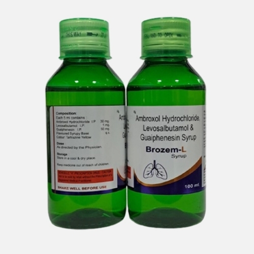 Ambroxol Hydrochloride Levosalbutamol & Guaiphenesin Syrup - Color: Tartrazine Yellow