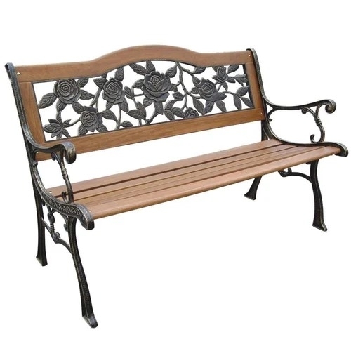 Cast Iron Garden Outdoor Bench - Color: Black Patina