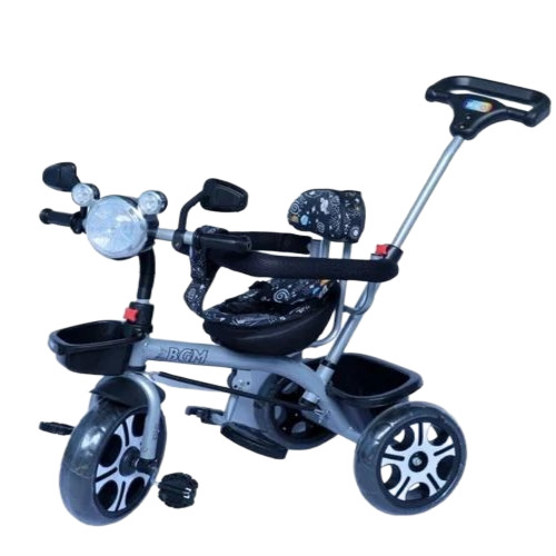 Kids Plain Tricycle With Handle - Plastic, Standard Size | Easy To Assemble, Hard Structure, For 3-6 Years