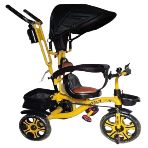 Plastic Kids Tricycle - Stainless Steel Frame, Plastic Rim, Polished Finish | Three Wheel Style, Perfect Shape, Age 2 to 5 Years