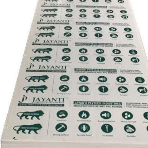 PVC Board - PVC 8x4 Feet White, Fire Retardant, Smooth Surface, Wear Resistant