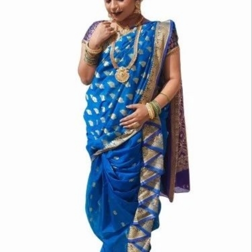 Readymade Nauvari Saree - Multicolor Printed Washable | Traditional Style Lightweight Vibrant Colors Flexible Fit