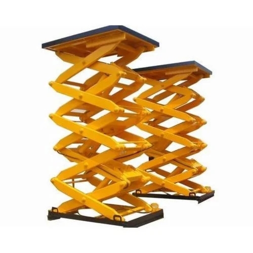 Scissor Lift Table - Durable Steel, Yellow, Portable, Easy to Operate, Strong, High Load Capacity