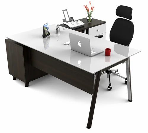 White & Black Office Table