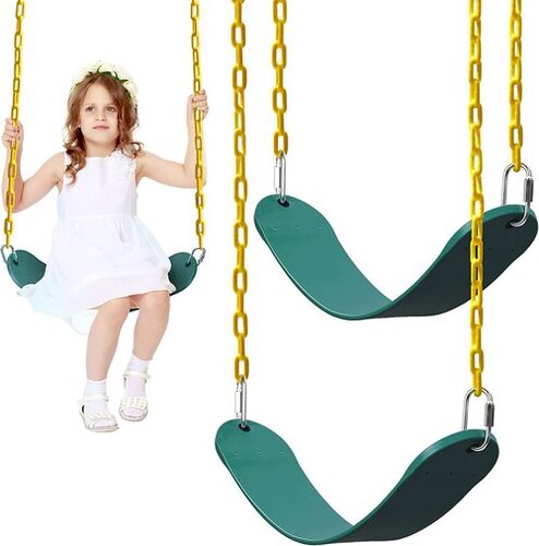 Heavy Duty Plastic Swing Seat Outdoor Swing - Steel Standard Size Blue & Yellow | Durable Stylish Manual Power Source
