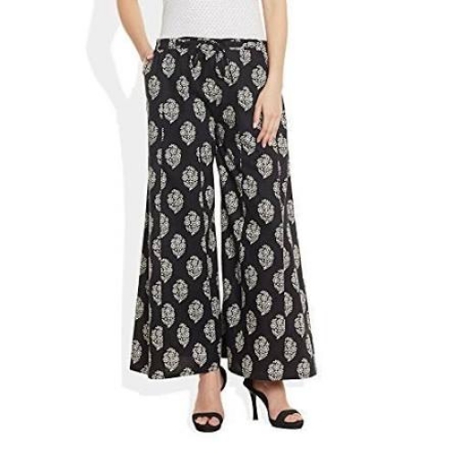 Ladies Black Palazzo - Black, All Size, Opaque | Anti Wrinkle, Stylist, Comfortable, Washable