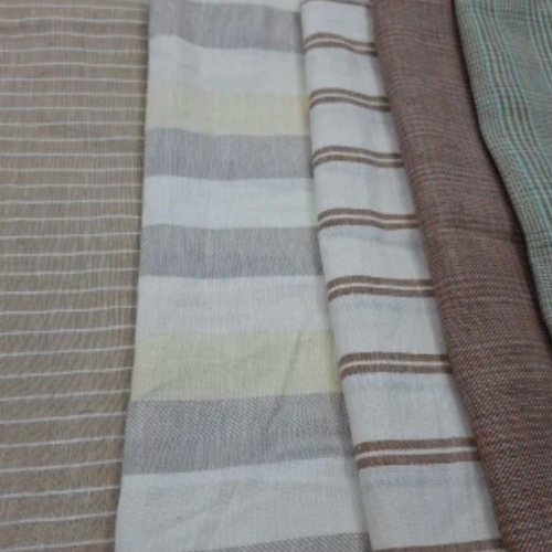 Plain Linen Fabric - 100% Linen, 44-58 Inch Width, 100 Meter Length, Soft Stripe Texture, Washable, Breathable, Moisture Absorbing