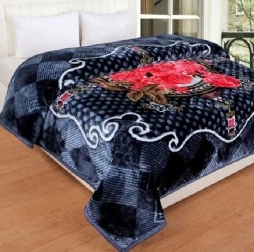 Floral Mink Double Bed Blanket