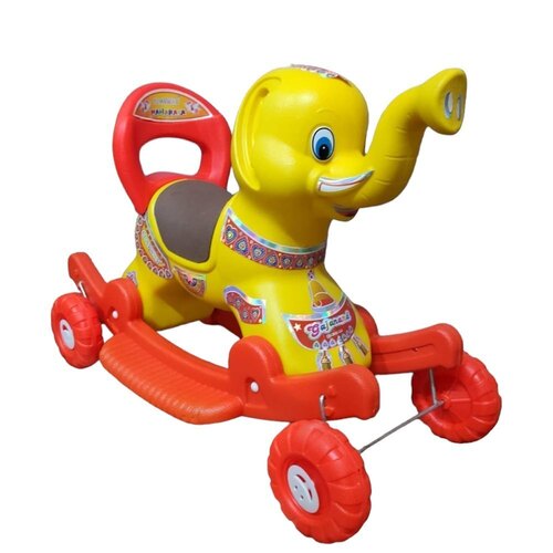 Kids Ride On Toys Pr-04 - Plastic, Standard Size, Red & Yellow | Stylist, Eco Friendly, Manual Operation