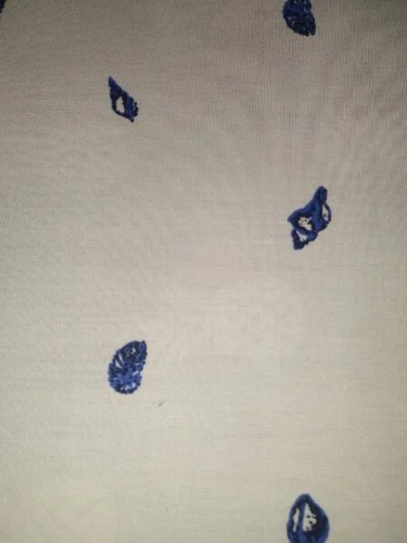 Printed Pure Cotton Fabric - 100% Cotton, White & Blue, Lightweight | Quick Dry, Neat Fine Finish, Soft Smooth Texture