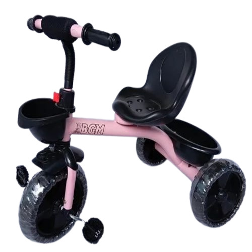 Single Seater Kids Tricycle - Iron Frame, Standard Size, Plastic Rims | Easy To Assemble, For Ages 2-3 Years