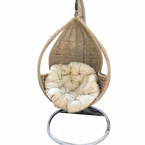 Cream Macrame Hanging Swing Chair