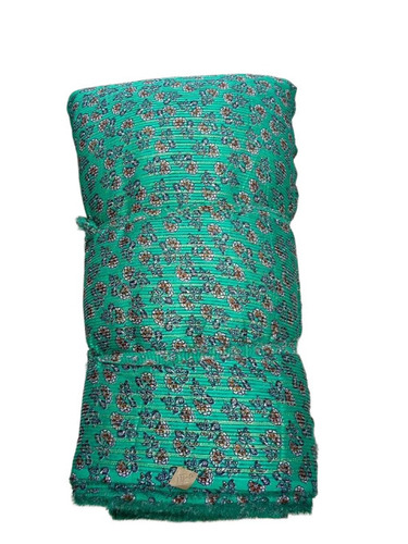 Green Printed Georgette Fabric - 44 Inch, Green, Machine Tailored | Anti-Wrinkle, Quick Dry, Tear-Resistant, Soft Texture