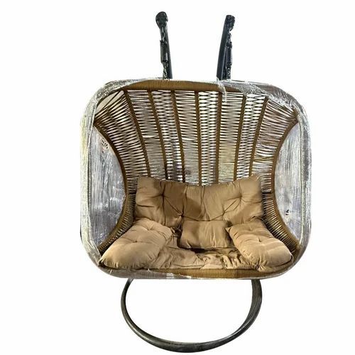 Light Brown Macrame Hanging Swing Chair - Standard Size, Light Brown | Durable, Eco-Friendly, Easy to Clean, Long Lasting