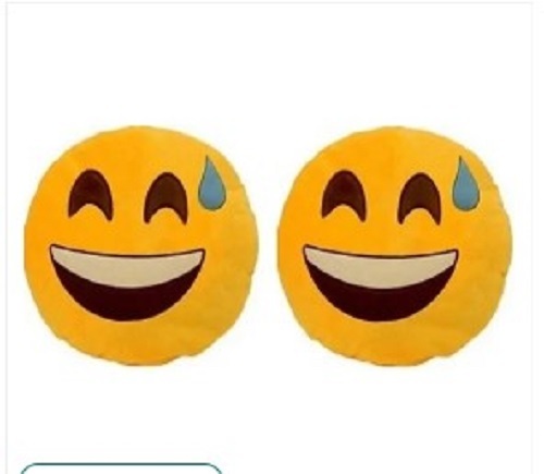 Micro Fiber Smiley Cushions - Microfiber, Various Sizes, Yellow | Soft Outer Fabric, Printed Cover, Lightweight