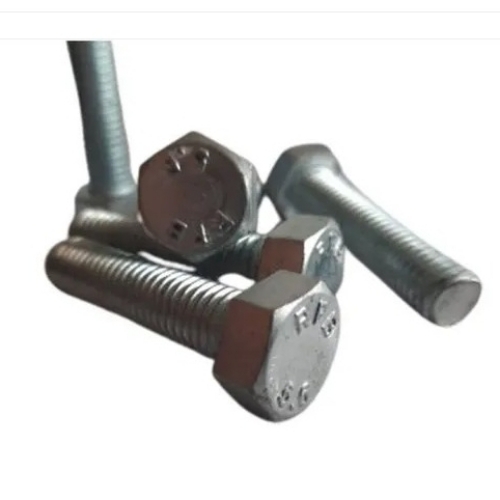 Mild Steel Hex Bolt - Silver, Standard Size | Hexagon Head, Industrial Use, Durable