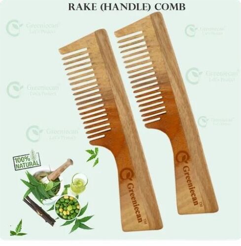 Neem Wood Comb With Handle