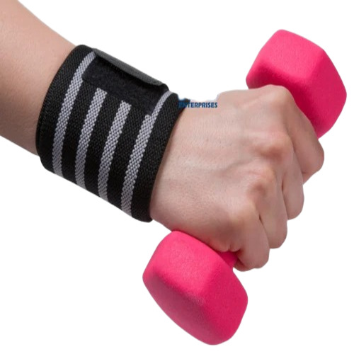 Premium Wrist Supporter For Gym - Polyester Medium Green, Machine Made | Elasticity, Washable, Easy To Wear