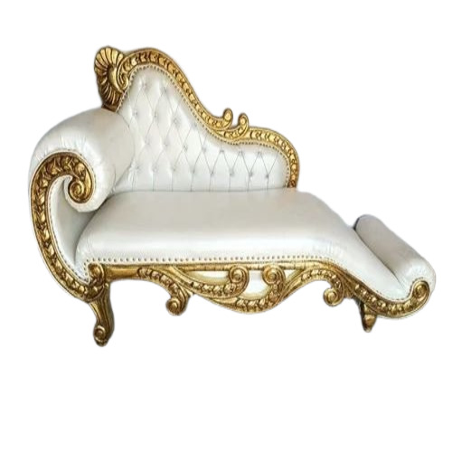 Wooden Wedding Sofa - Solid Wood, White, Polished Finish | Durable, Easy to Clean, Glossy