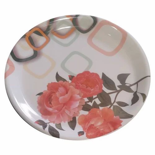 12inch Melamine Dinner Plate - Melamine, 12inch, White, Glossy Finish, Durable, Lightweight