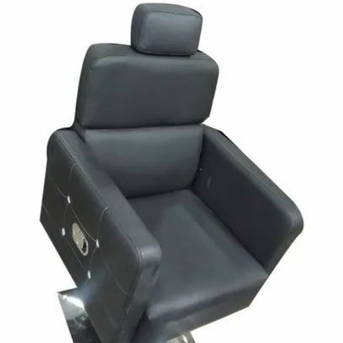 Black And Silver Salon Chair Without Footrest