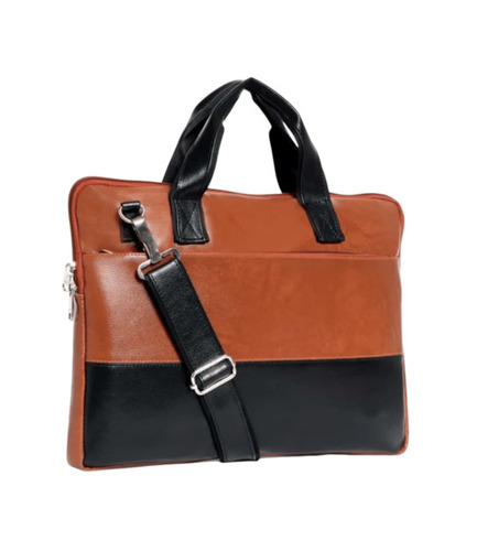 Designer Leather Office Laptop Bag - Pure Leather 16x12x2 Inch, Brown | Zipper Closure, Polished Finish, Water Resistant, Durable Comfortable