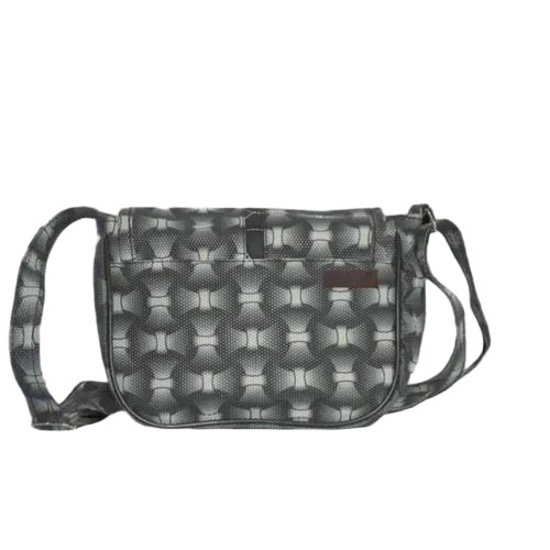 Grey Leather Sling Bag