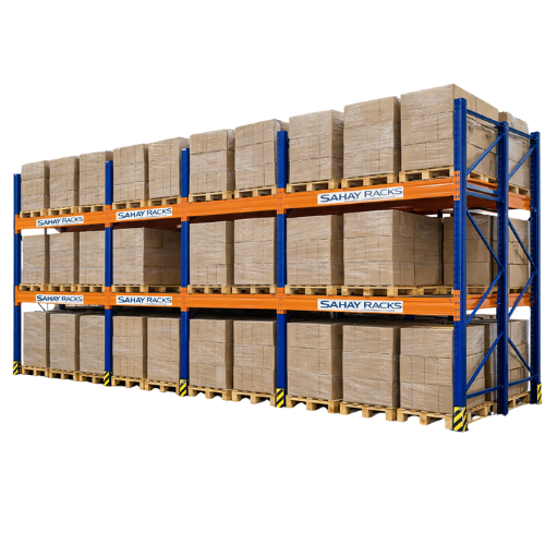Heavy Duty Long Span Storage Rack - Iron, Standard Size, Double Sided Shelves | Forklift Compatible, Durable Rigid Stability, Low Maintenance